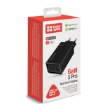 Зарядний пристрій ColorWay  GaN3 Pro Power Delivery  USB-A + 2 USB TYPE-C  3A (65W)  чорний