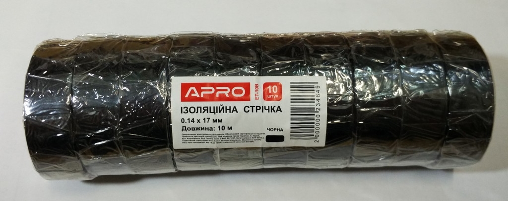 Ізолента 17мм х 10м  APRO чорна