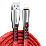 Кабель USB  AM to Lightning  1,0м  ColorWay  2.4A  червоний  (zinc alloy)