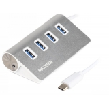 Концентратор Maxxter USB 3.0  Type-C  HUB 4port  4P-01, сріблястий