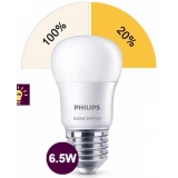 Лампа світлодіодна  6,5W  E27  Philips P45  6500K  Scene Switch 2Step