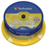 Диск DVD+RW Verbatim 4.7Gb Cake (25)  Silver