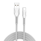 Кабель USB  AM to Type-C  1,0м  ColorWay  2.4A  білий  (штриховий малюнок)