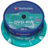 Диск DVD-RW Verbtim 4.7Gb Cake (25)  Silver