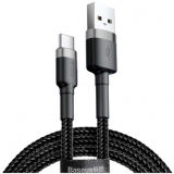 Кабель USB  AM to microUSB  1,0м  Baseus Cafule  2.4A чорний/сірий