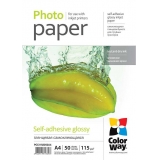 Папір самоклеючий глянцевий ColorWay  115-80g/m2,  А4,  50арк