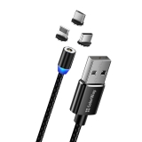Кабель USB  AM to Lightning/Micro/Type-C  1,0м  ColorWay  3в1  чорний