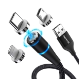 Кабель USB  AM to Lightning/Micro/Type-C  1,0м  ColorWay  3в1  Magnetic  чорний