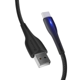 Кабель USB  AM to Type-C  1,0м  ColorWay  2.4A  чорний  (PVC + led)