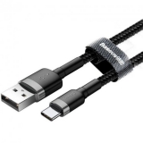 Кабель USB  AM to Type-C  1,0м  Baseus Cafule  3A чорний/сірий