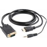 Кабель-перехідник  HDMI to VGA  Cablexpert  3,0 м аудіо