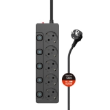 Мережевий фільтр 5,0м 5 розеток ColorWay black Мережевий фільтр 5,0м 5 розеток ColorWay black