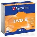 Диск DVD-R Verbatim 4,7G Slim Matt Silver (43655)