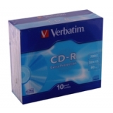 Диск CD-R Verbatim 700MB 52x Extra Slim (43415)  ( 10шт. )