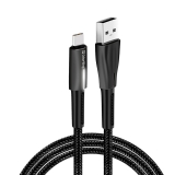 Кабель USB  AM to Type-C  1,0м  ColorWay  2.4A  чорний  (zinc alloy + led)