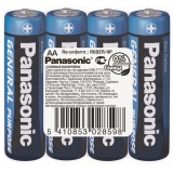 Батарейка Panasonic  General Purpose  AA (4шт)  плівка