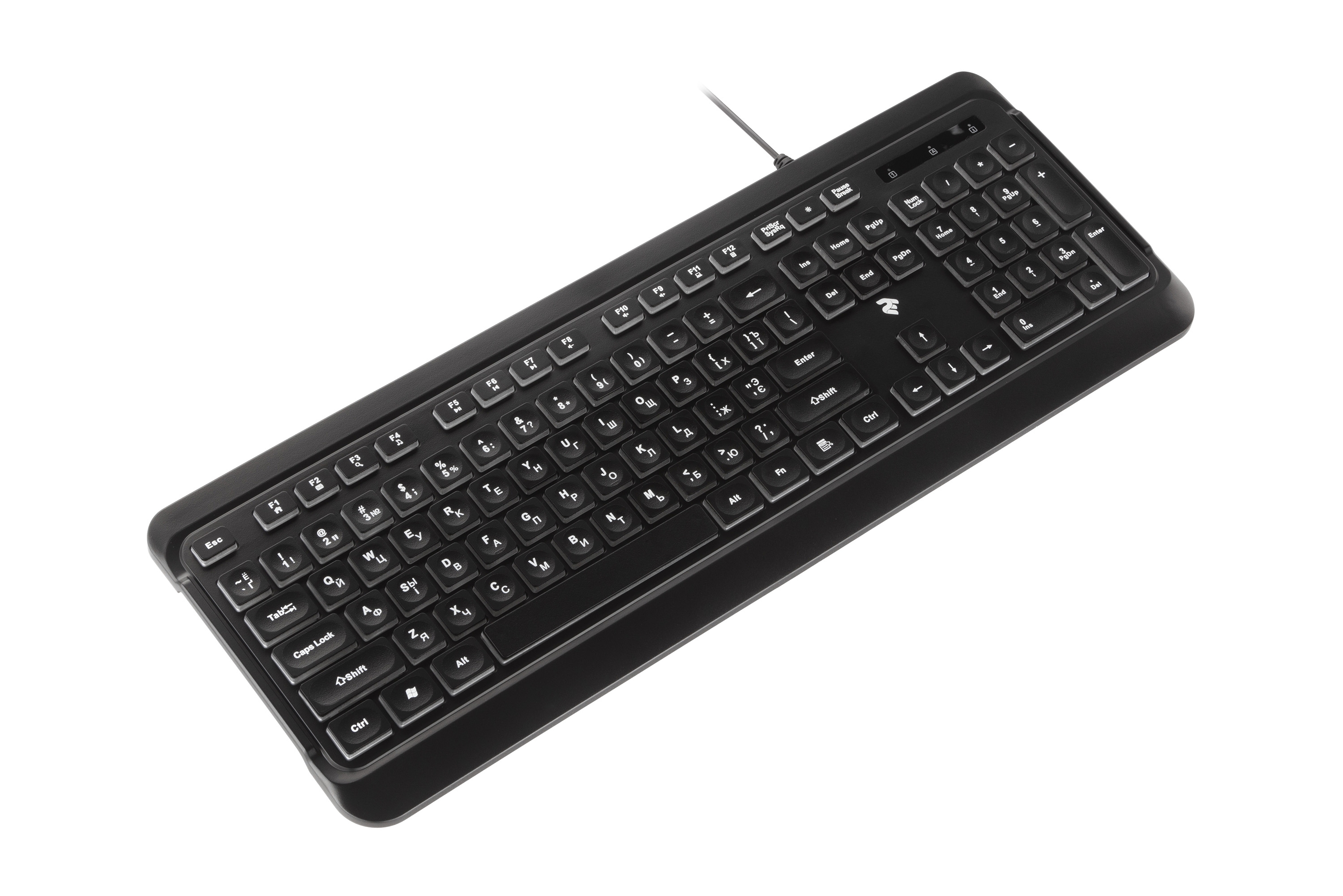 Клавіатура 2E  KS120 White backlight  USB  Black