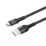 Кабель USB  AM to microUSB  1,0м  ColorWay  2.4A  чорний  (nylon)